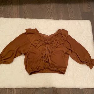 Cropped chiffon blouse